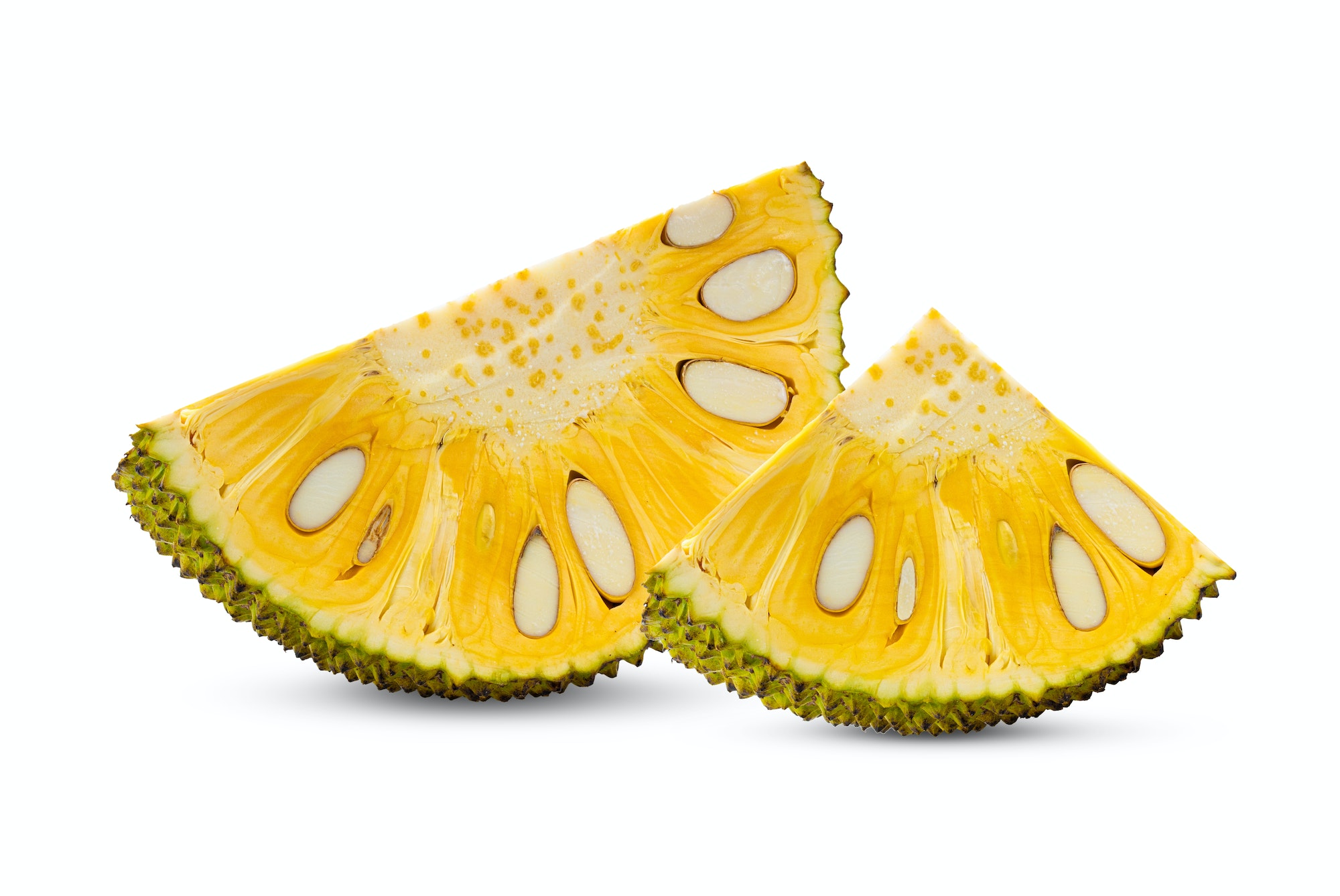 Half Jackfruit isolated on white